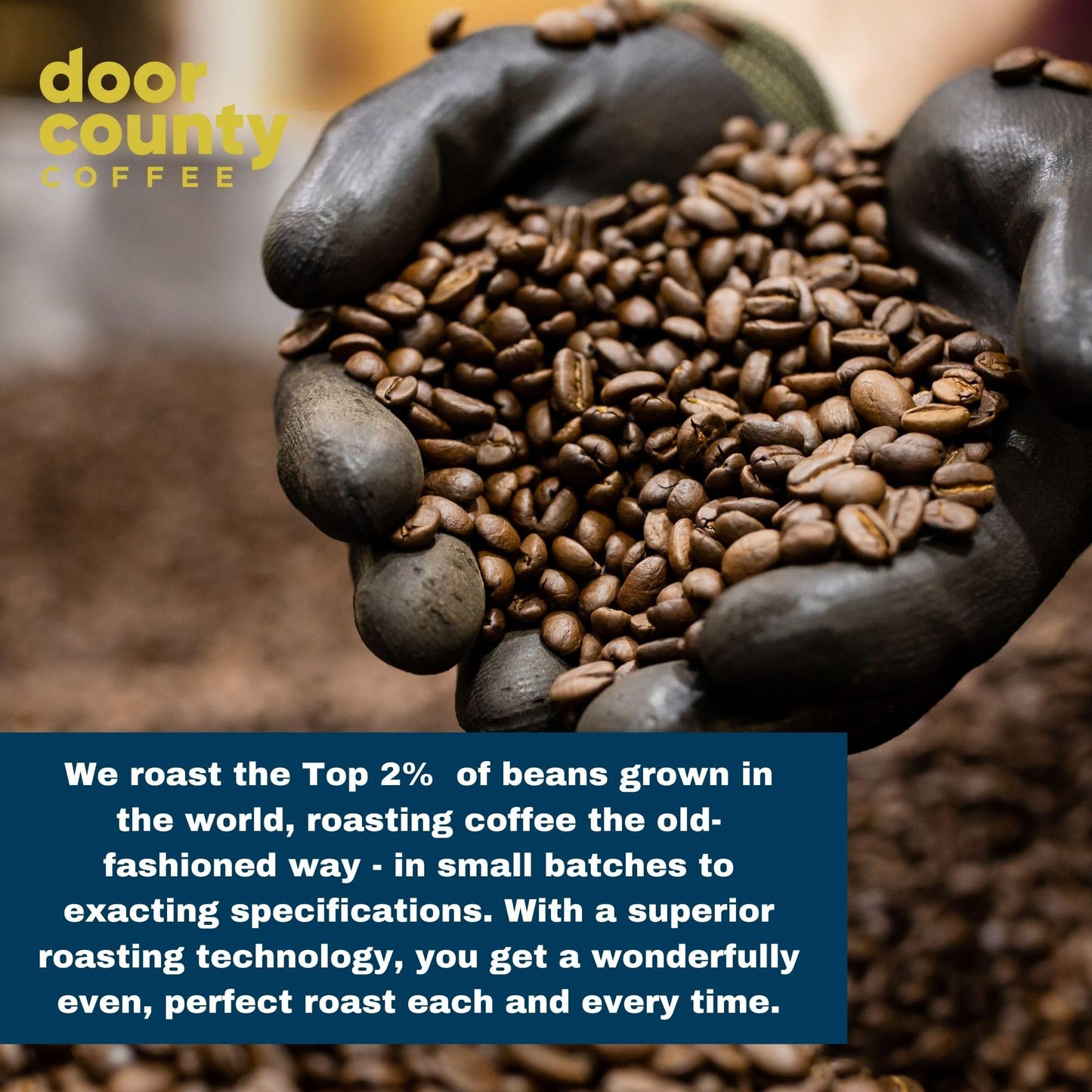 Door County Coffee Turtles In A Cup Flavored Coffee Ground | 10 Count Single Serve Cups | Medium Roast | 100% Specialty Arabica