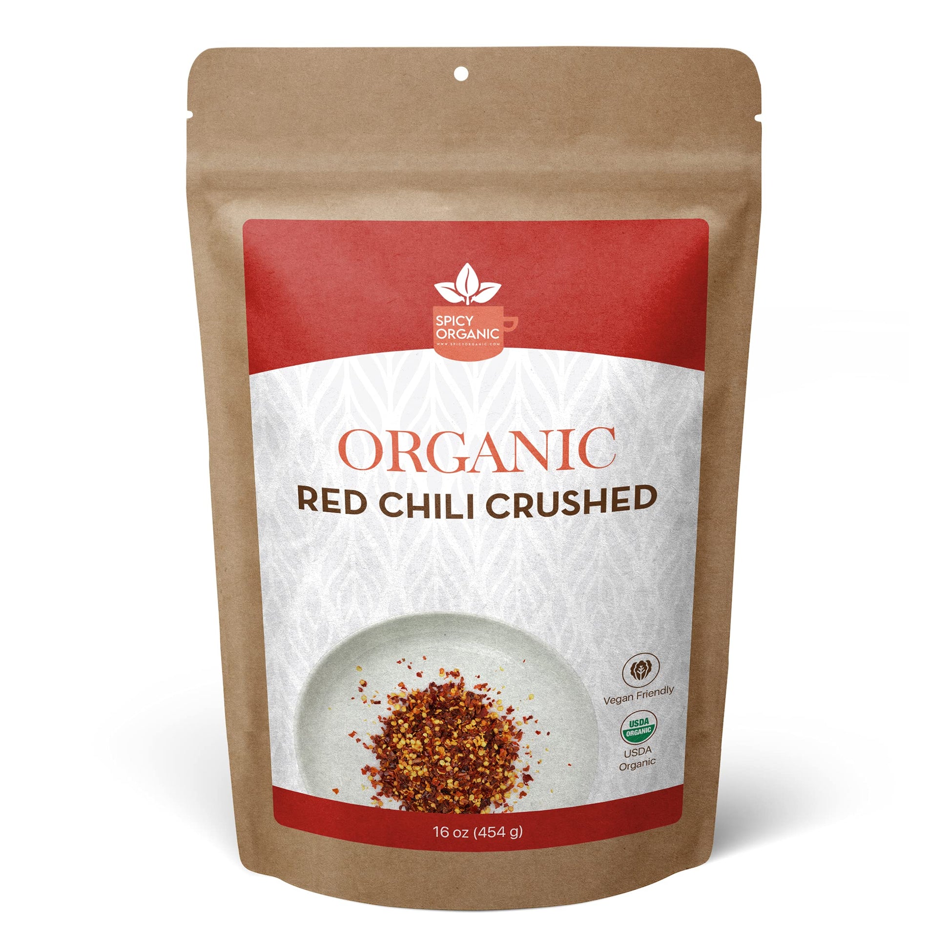 Spicy Organic Crushed Red Chili Flakes - 100% Pure Usda Certified - Non-Gmo, Gluten-Free-Comes In A Resealable Pack-Pungent And