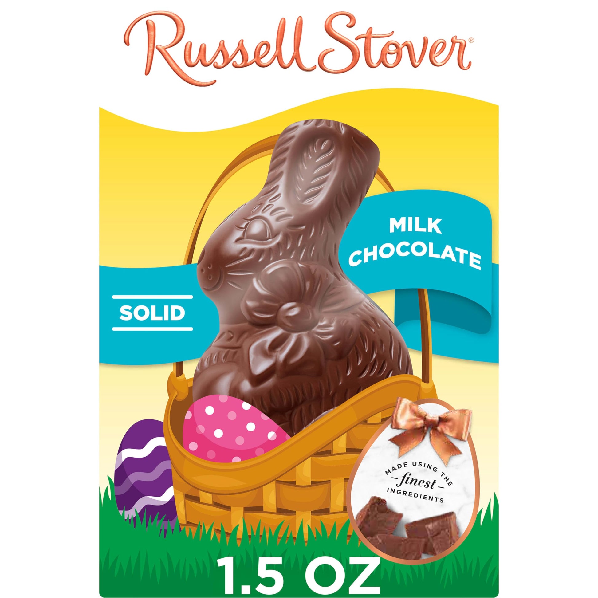 Russell Stover Milk Chocolate solid Rabbit, 1.5 Ounce (Pack of 24)