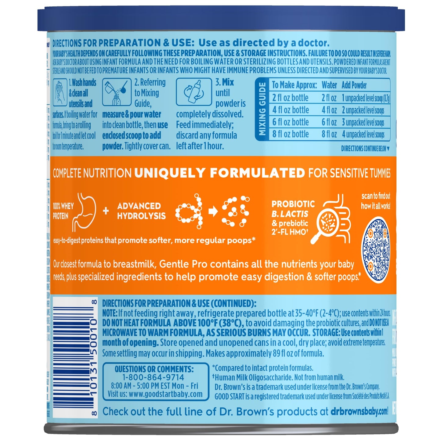 Good Start | Dr. Browns Gentle Pro, Baby Formula Powder, For Sensitive Tummies, Easy Digestion And Softer Poops, Infant Formula With Probiotics, Dha, Non-Gmo