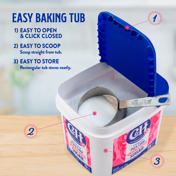 C&H Premium Pure Cane Granulated Sugar, 3.5 Lb Easy Baking Tub (Pack Of 2)