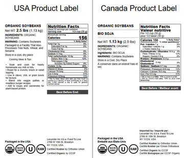 Food to Live Organic Soybeans, 2.5 Pounds - Dry Soy Beans, Pure and Natural, Nutritious Snack, High-Protein, Perfect for Soy Mil