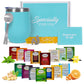 Modern Elegance Tea Tumbler Gift Set – Includes Tea Bag Holder, Spoon, Honey Straw, 15 Assorted Flavor Blends & Hot & Cold 12Oz Insulated Tumbler – Ideal For Holiday Gift For Tea Lovers – Teal