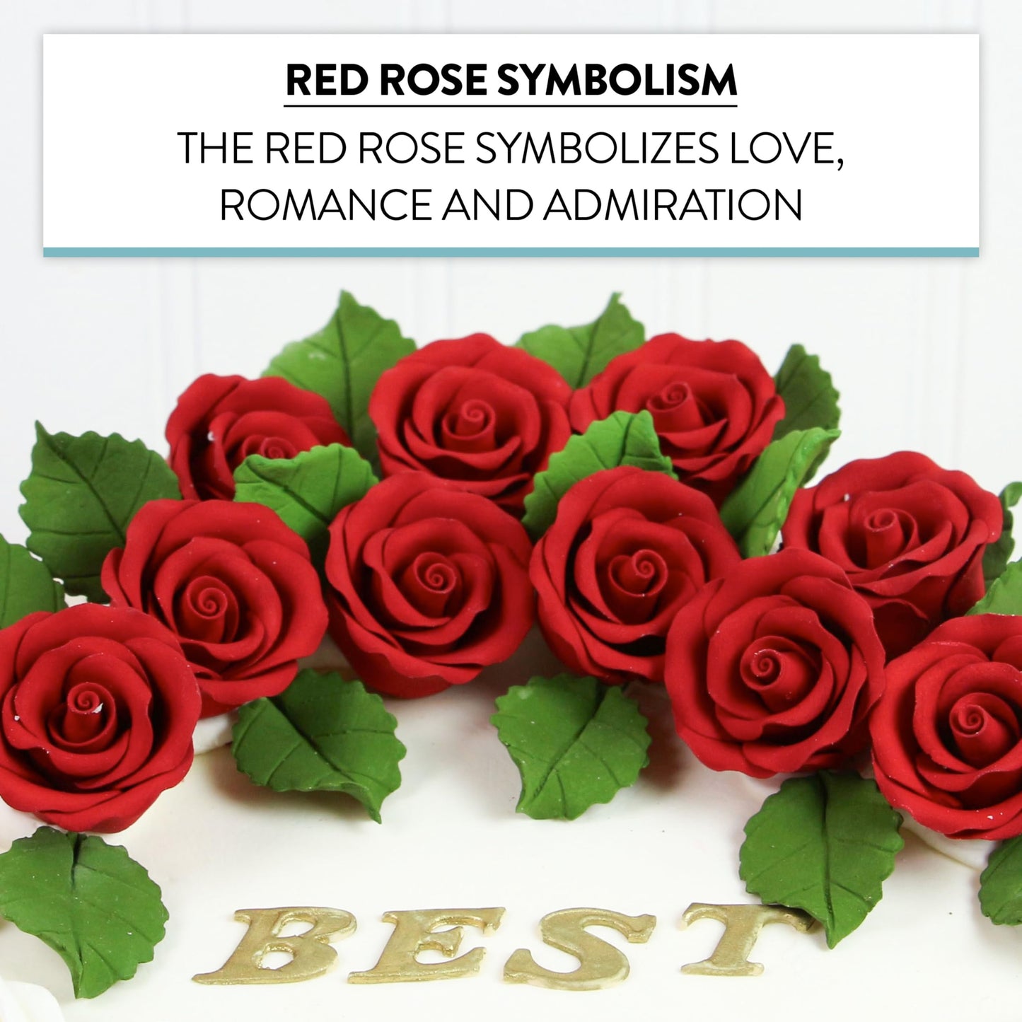 Global Sugar Art Premium Edible Roses, Red, Unwired, Medium 1.5 Inches, 12 Count By Chef Alan Tetreault