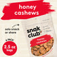 Snak Club Honey Cashews, Honey Glazed Nuts, Kosher Snack, 2.5 oz Bags, 6 Pack