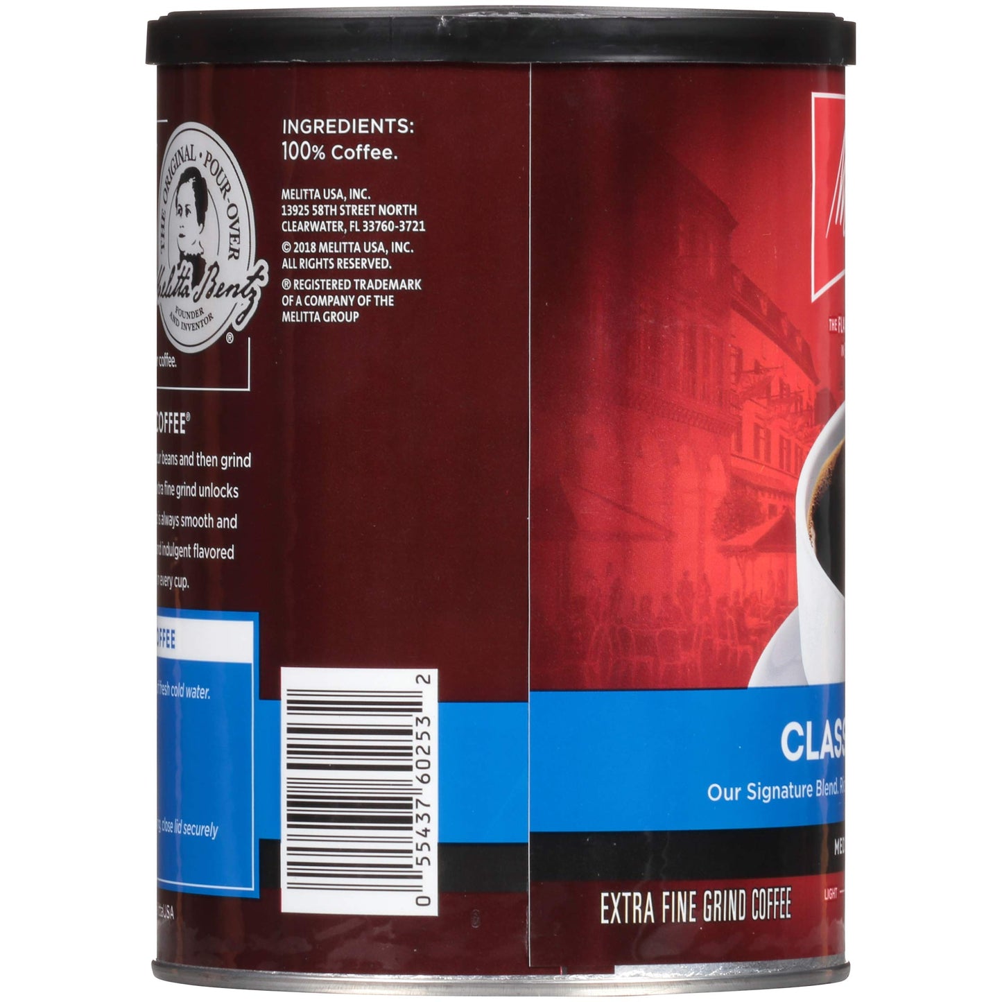Melitta Classic Blend Coffee, Medium Roast, Extra Fine Grind, 11 Ounce Can, Pack of 6