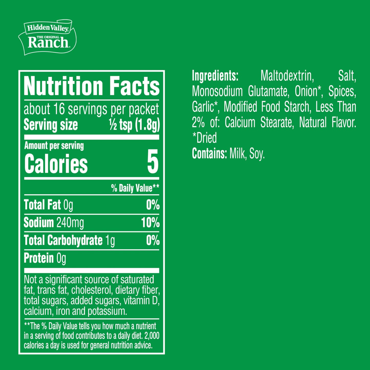 Hidden Valley Ranch Dip Mix, Original Flavor, 1 Ounce Each, 4 Count