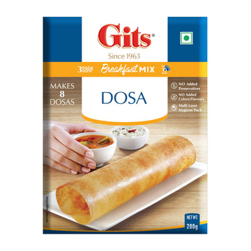Gits Instant Rice Dosa Breakfast Mix, Makes 8 Per Pack, Pure Veg, South Indian Breakfast Mix, 200G