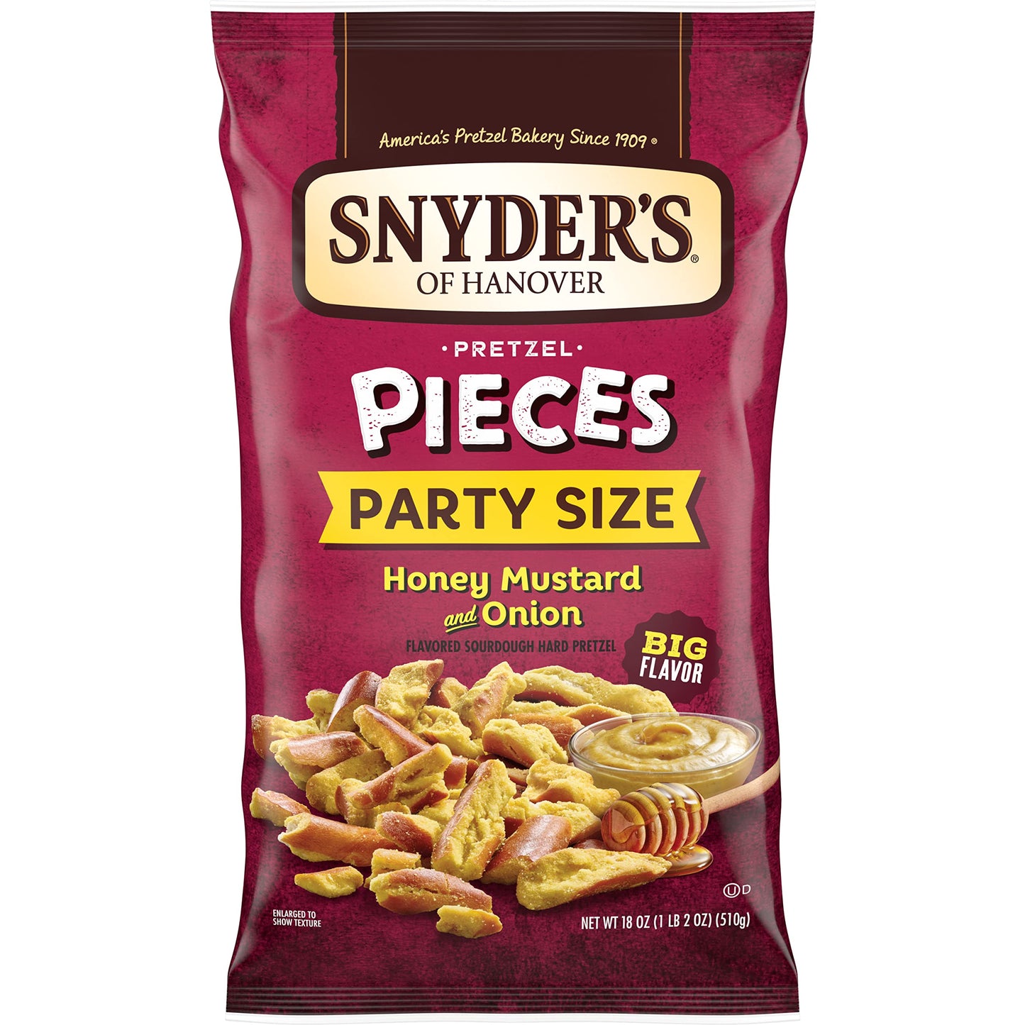Snyders of Hanover Pretzel Pieces, Honey Mustard & Onion, 18 Oz Party Size