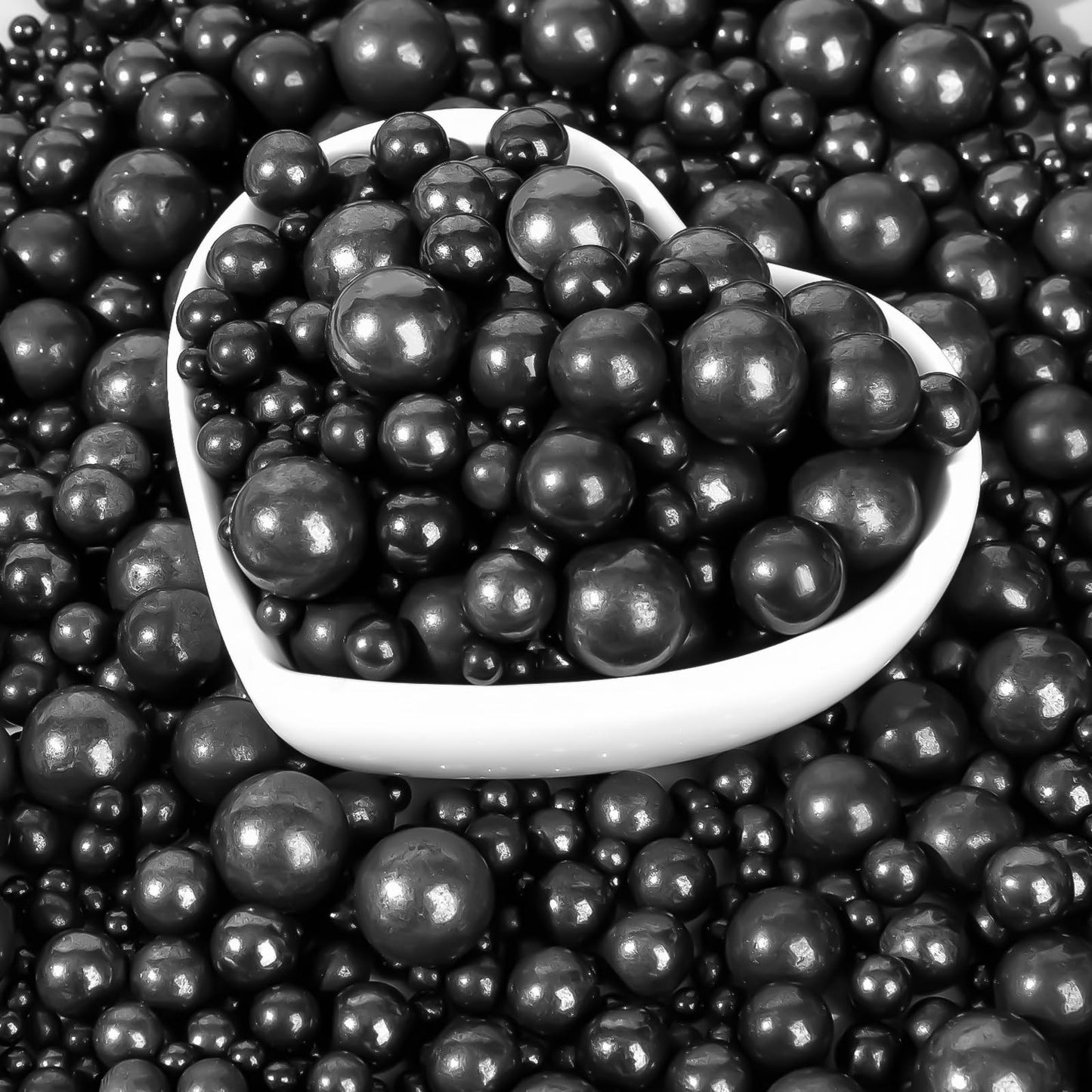 Sugarzy Black Pearls Sprinkles Edible Cake Decorating Sugar 130g Mix Size Black Pearl