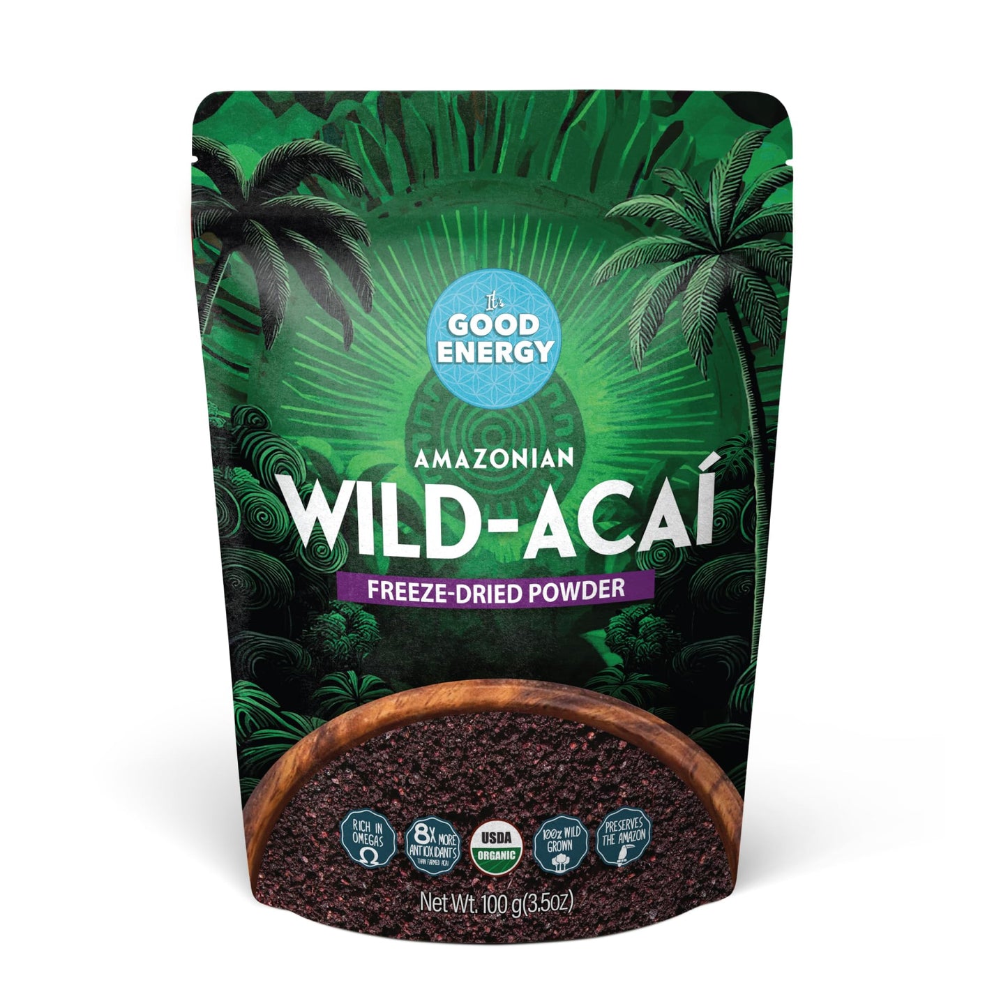 ItS Good Energy Organic Online Marketplaceian Wild Aa? Powder | 100% Wild Grown  Sustainably Collected | Prevents Deforestation | Freeze-Dried | 8X More Antioxidants | No Sugar  Non-Gmo  Gluten-Free |