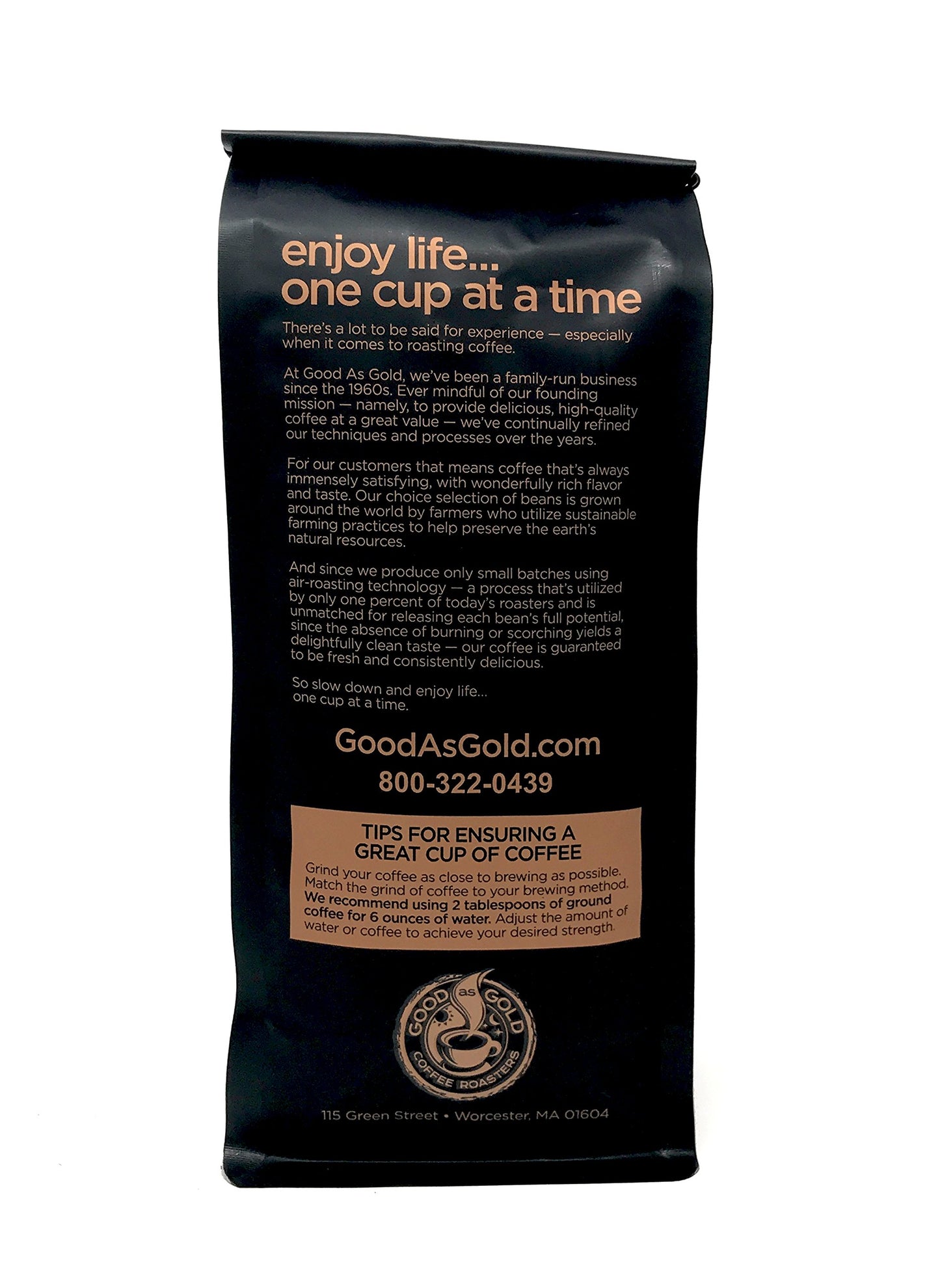 Tanzania Peaberry Coffee - Good As Gold Coffee Roasters - 12Oz Whole Bean