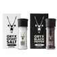 Oryx Desert Salt & Pepper Grinders Combo - 3.52oz Salt & 8.8oz Pepper, Plastic, White, Medium Size, Naturally Organic