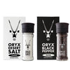 Oryx Desert Salt & Pepper Grinders Combo - 3.52oz Salt & 8.8oz Pepper, Plastic, White, Medium Size, Naturally Organic