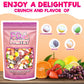 Freeze Dried Fruit Crunch Candy (Sour, 4 Oz) Treat Gift Bag Strawberry, Green Apple, Grape, Lemon, And Orange Sour Candy