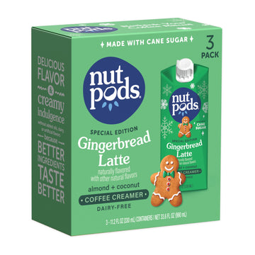 nutpods Gingerbread Latte Non Dairy Coffee Creamer, Sweetened with Organic Cane Sugar, Made from Almonds and Coconuts, Gluten Fr
