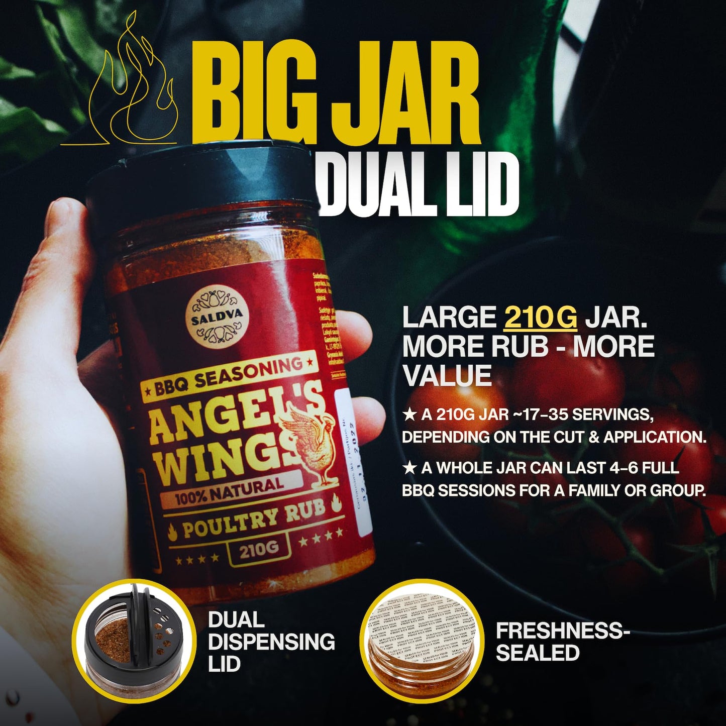 Enhanced Bbq Rub Gift Set - Holy Cow, Angel’S Wings, Black Garlic, Truffle Infusion Bbq Rubs | Pack Of 4 | 100% Natural | Spice Gift For Foodie
