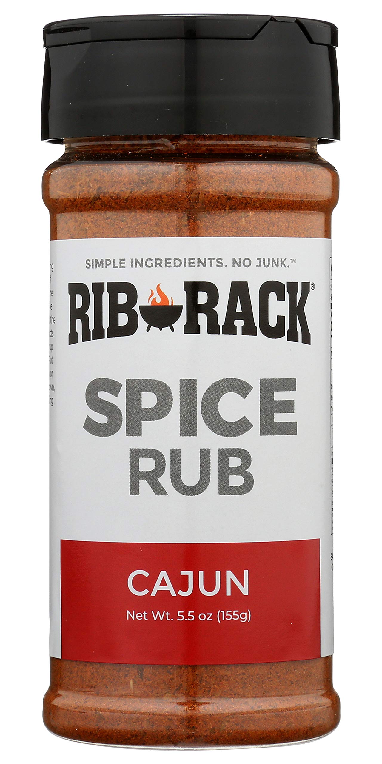 Rib Rack Dry Spice Rub - Cajun, 5.5 oz. - Meat Seasoning for BBQ, Grill, Smoker - All Natural Ingredients (Packaging May Vary)