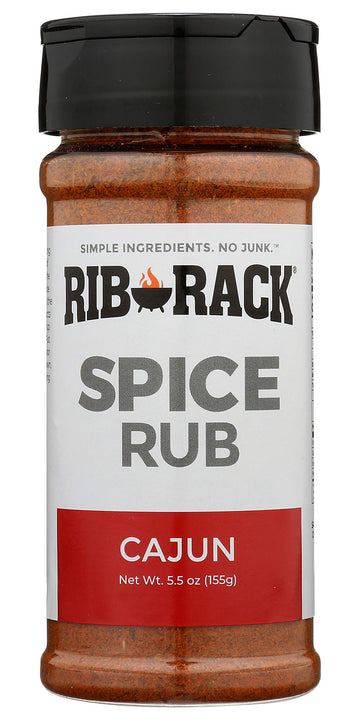 Rib Rack Dry Spice Rub - Cajun, 5.5 oz. - Meat Seasoning for BBQ, Grill, Smoker - All Natural Ingredients (Packaging May Vary)