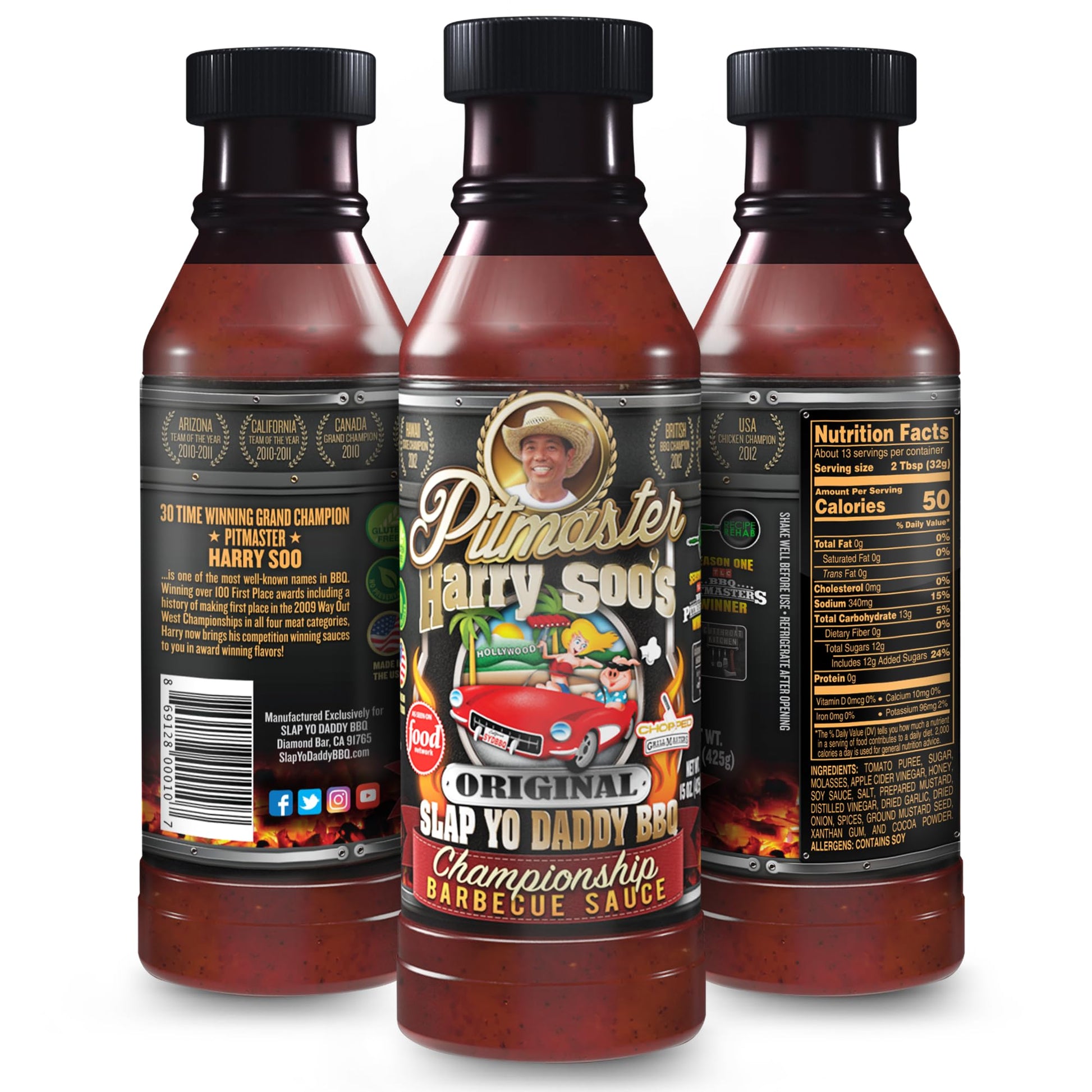 Slap Yo Daddy BBQ Sauce - Original Championship Barbecue Sauce - Gluten-Free, No MSG - 15 oz