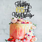 Leetaivie Happy 65Th Birthday Cake Topper, Black Gold Glitter Birthday Cake Topper, 65Th Anniversary/ 65Th Birthday Party Decora