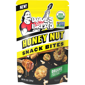 Daves Killer Bread Honey Nut Organic Snack Bites, Honey Organic Snacks, 7.2 oz