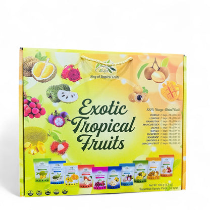 CHAVI Freeze Dried Exotic Tropical Fruits | Pack of 10 | Gift Box - No Added Sugars or Preservatives - Non-GMO, Vegan, Gluten-Fr