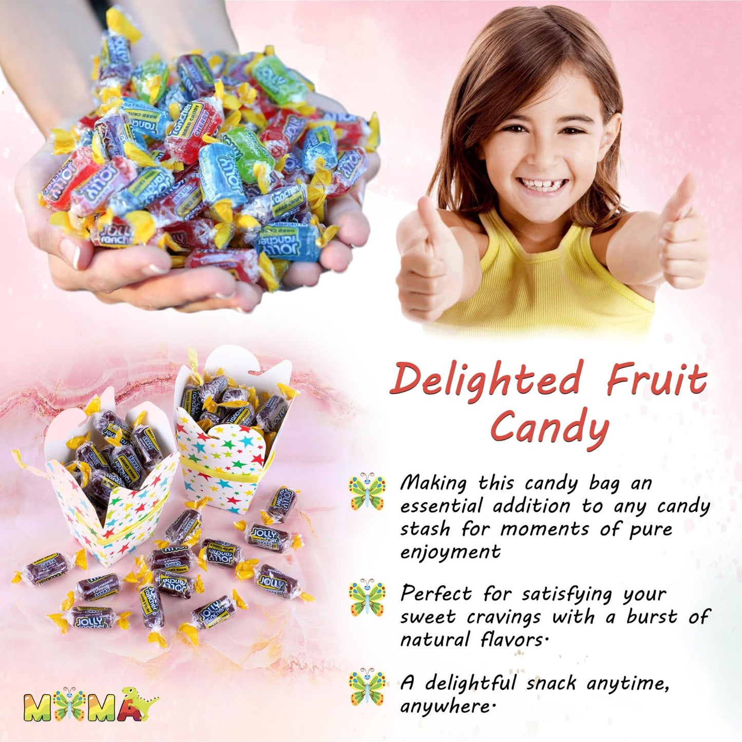 Jolly Ranchers Assorted Hard Candy - 2 Lb Fruit Flavored Made With Real Juice Halloween Candy - Gluten Free Hard Candy Individua