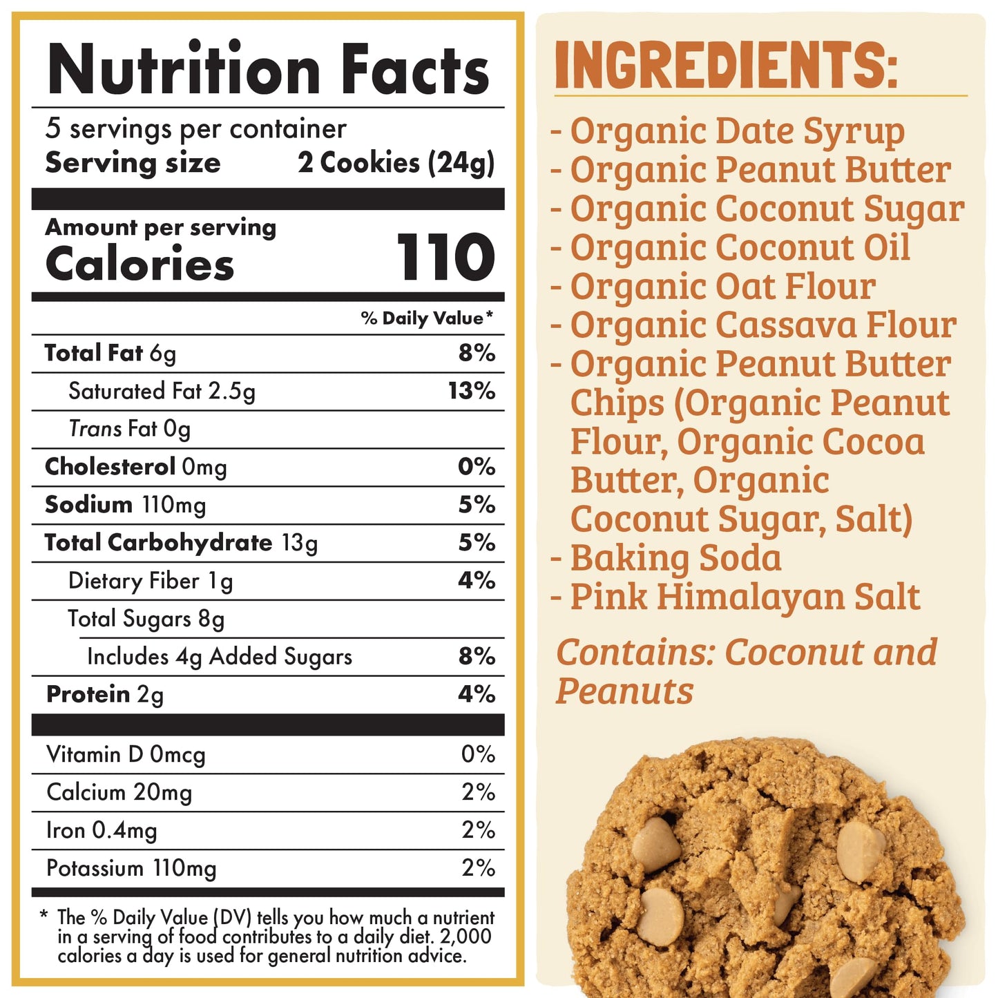 Skout Organic Peanut Butter Soft Baked Cookie (3 Pack) | Soft Baked Cookies | Plant-Based | Vegan | Gluten, Dairy, & Soy Free