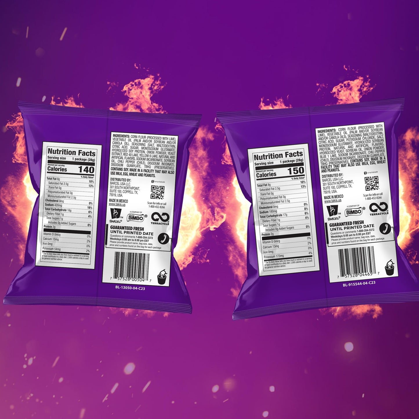Takis 40 pc / 1 oz Variety Pack - Fuego & Blue Heat Flavored Rolled Tortilla Chips - (20) Fuego, (20) Blue Heat - Perfect for Ta