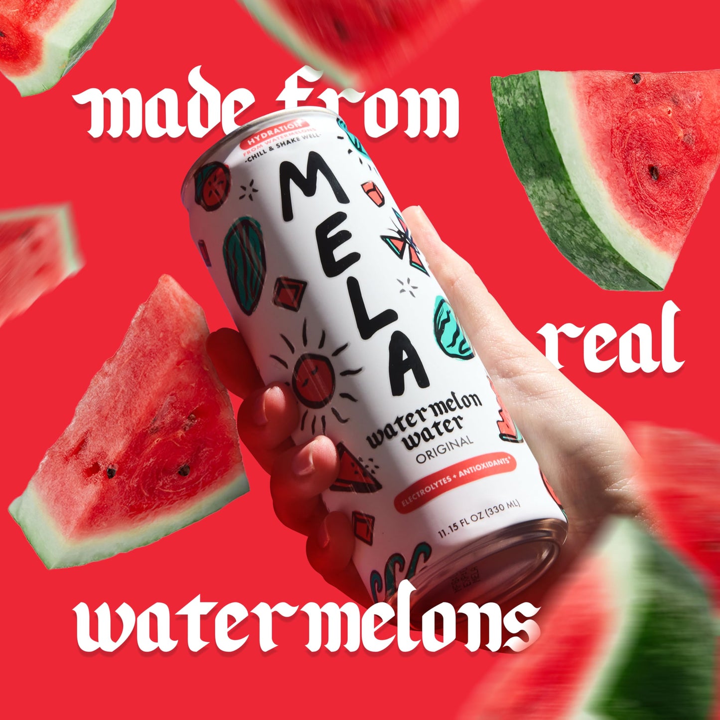Mela Watermelon Water - Watermelon Juice, 100 Percent Natural Fruit Juice with Vitamin C, Electrolytes, Antioxidants - Coconut Water Alternative, Gluten-Free (Variety, 11.15 fl oz, 12-pack)