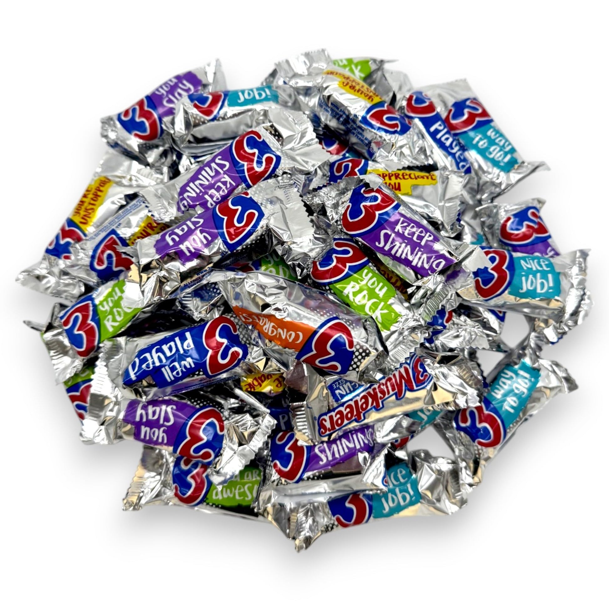 3 Musketrs Fun Size Milk Chocolate Candy Bars-1.5 lbs Individually Wrapped Rich and Creamy Milk Chocolate Bars-Perfect for Shari