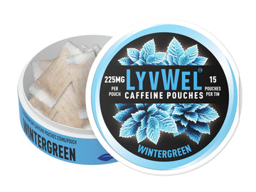 Lyvwel Ultra Caffeine Pouch – Wintergreen – 225Mg Natural Caffeine With Guarana – Crisp Mint Energy For Focus & Freshness – 1-Pack (15 Pouches)