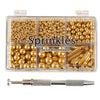 Kasvan Gold Mix Sugar Sprinkles - Edible Candy Pearls with 4-Claw Sprinkle Pen,118g/4.16 Oz, Gift Box Pack, Baking Cake Decorati