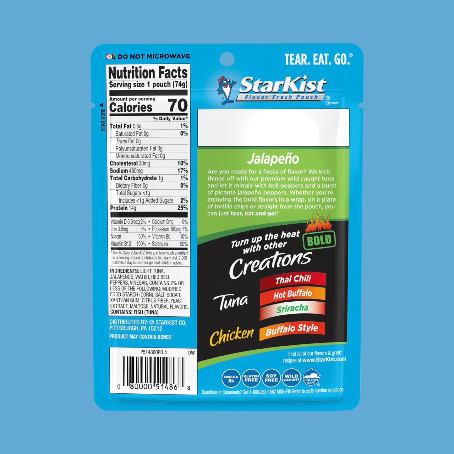Starkist Tuna Creations Bold Jalapeño - 2.6 Oz Pouch (Pack Of 12)