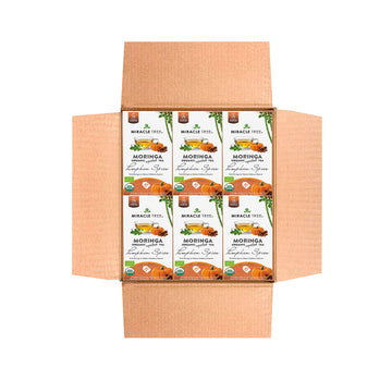   Tree - 6 Count Of Organic Moringa Superfood Tea, 25 Individually Sealed Tea Bags, Pumpkin Spice (Keto, Detox, Energy/Immunity Booster, Vegan, Gluten-Free, Organic, Non-Gmo, Caffeine-Free)