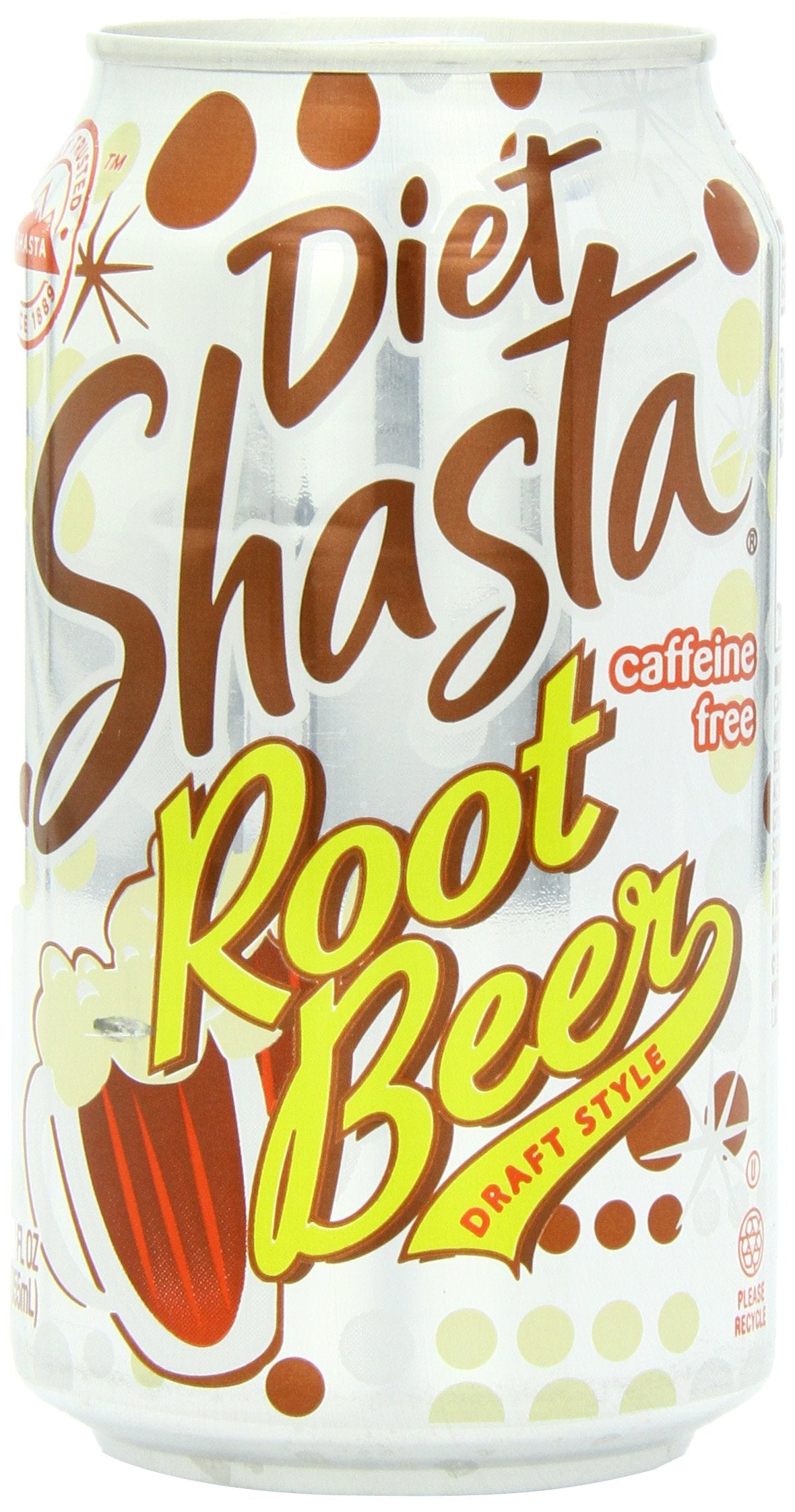 Shasta Diet Root Beer Soda - 12 Fl Oz Cans, Pack of 24