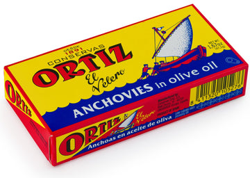 Ortiz Anchovies in Olive Oil 1.67oz/47.5gr | Premium Spanish Anchovy Filets in Olive Oil | 5 Pack [1.67oz/47.5gr Glass Each]
