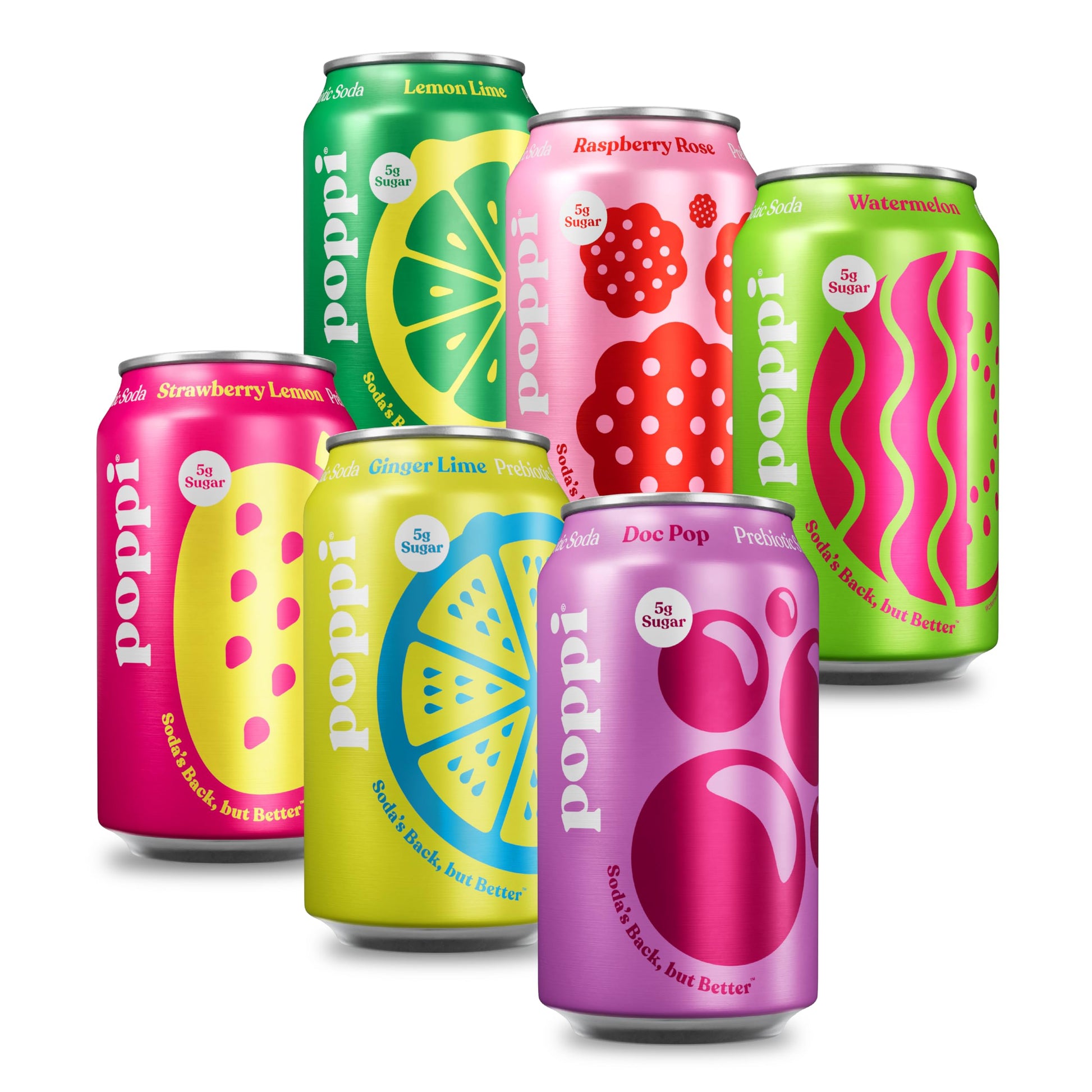 poppi Sparkling Prebiotic Soda Variety Pack, 12 Fl Oz, Pack of 12, Apple Cider Vinegar and Fruit Juice