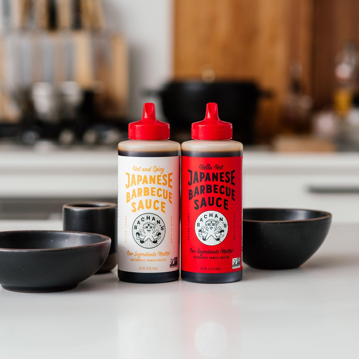 Bachan'S Japanese Barbecue Sauce 2 Pack - 1 Hot & Spicy, 1 Hella Hot - Bbq Sauce For Wings, Chicken, Beef, Pork, Seafood, Noodle