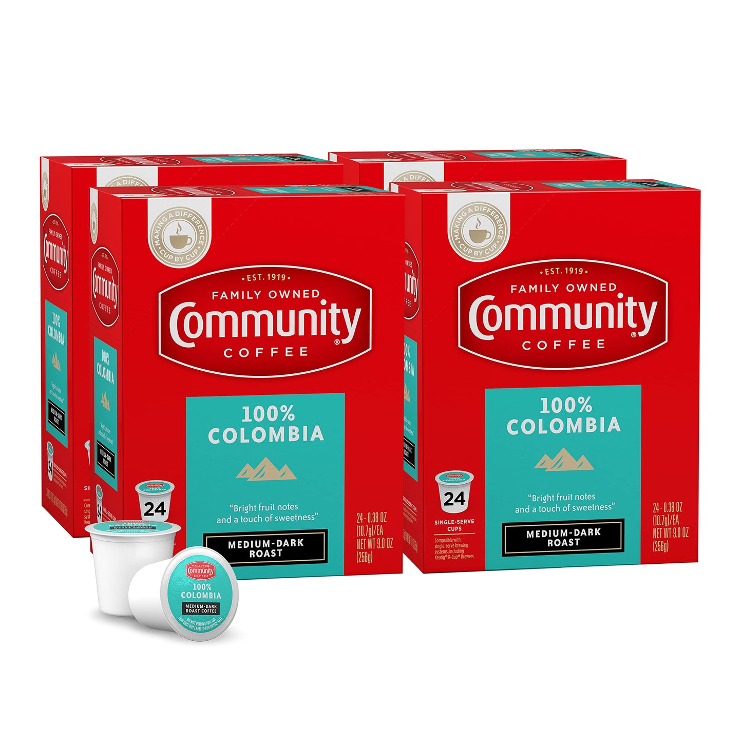 Community Coffee 100% Colombia Coffee Pods, Medium Dark Roast, 96 Count, Compatible with Keurig 2.0