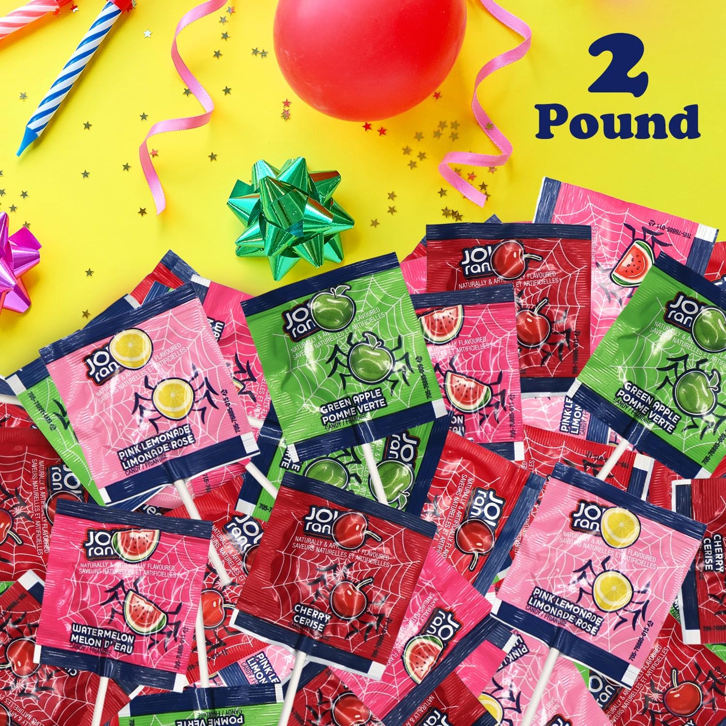 Buha Sweets Bulk Halloween Lollipops Candy Variety Pack - 120 Assorted Flavors - 2 Pound - Individually Wrapped