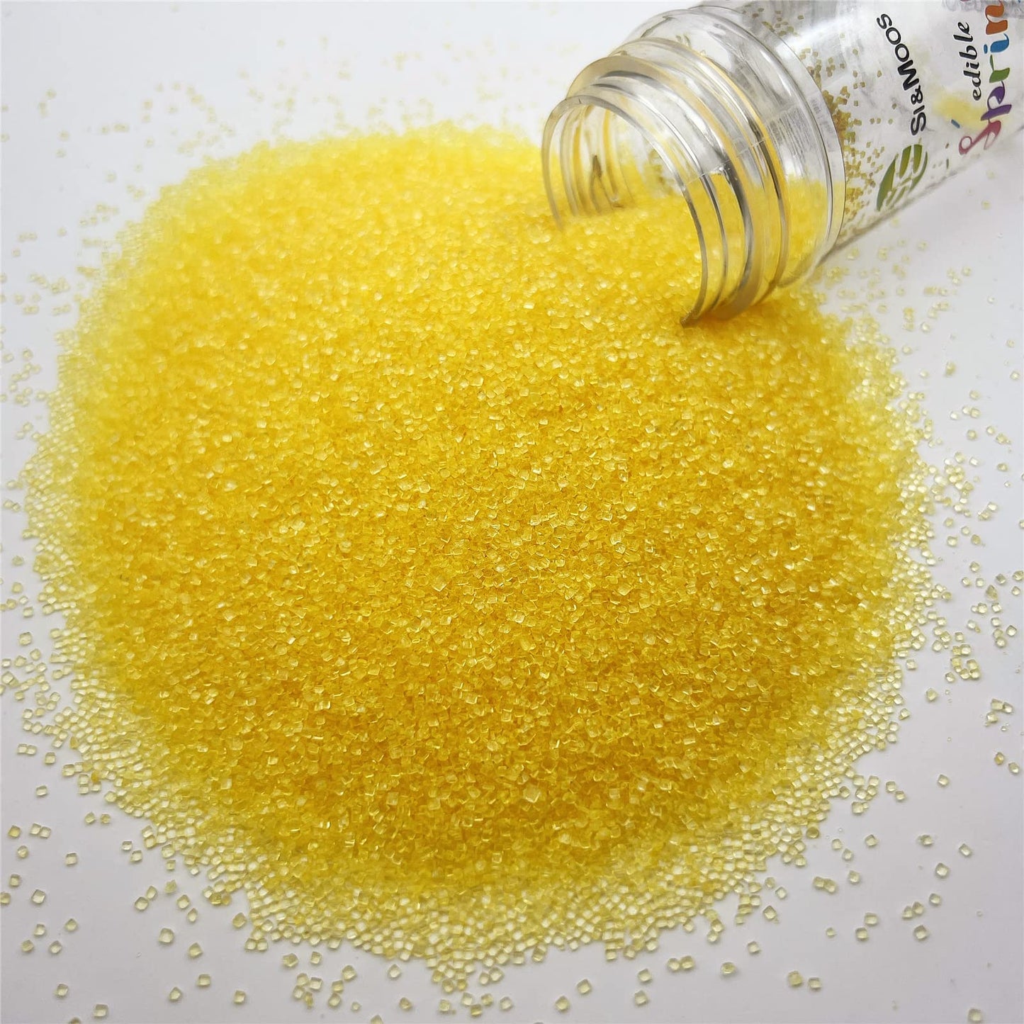 Se Si&Moos Yellow Sanding Sugar Yellow Edible Sparkling Sprinkles Sanding Sugar Crystals For Cookie Decorating Edible Glitter Ri