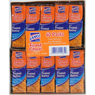Lance Toast Chee Peanut Butter Crackers (40 Count) (2 Pack)