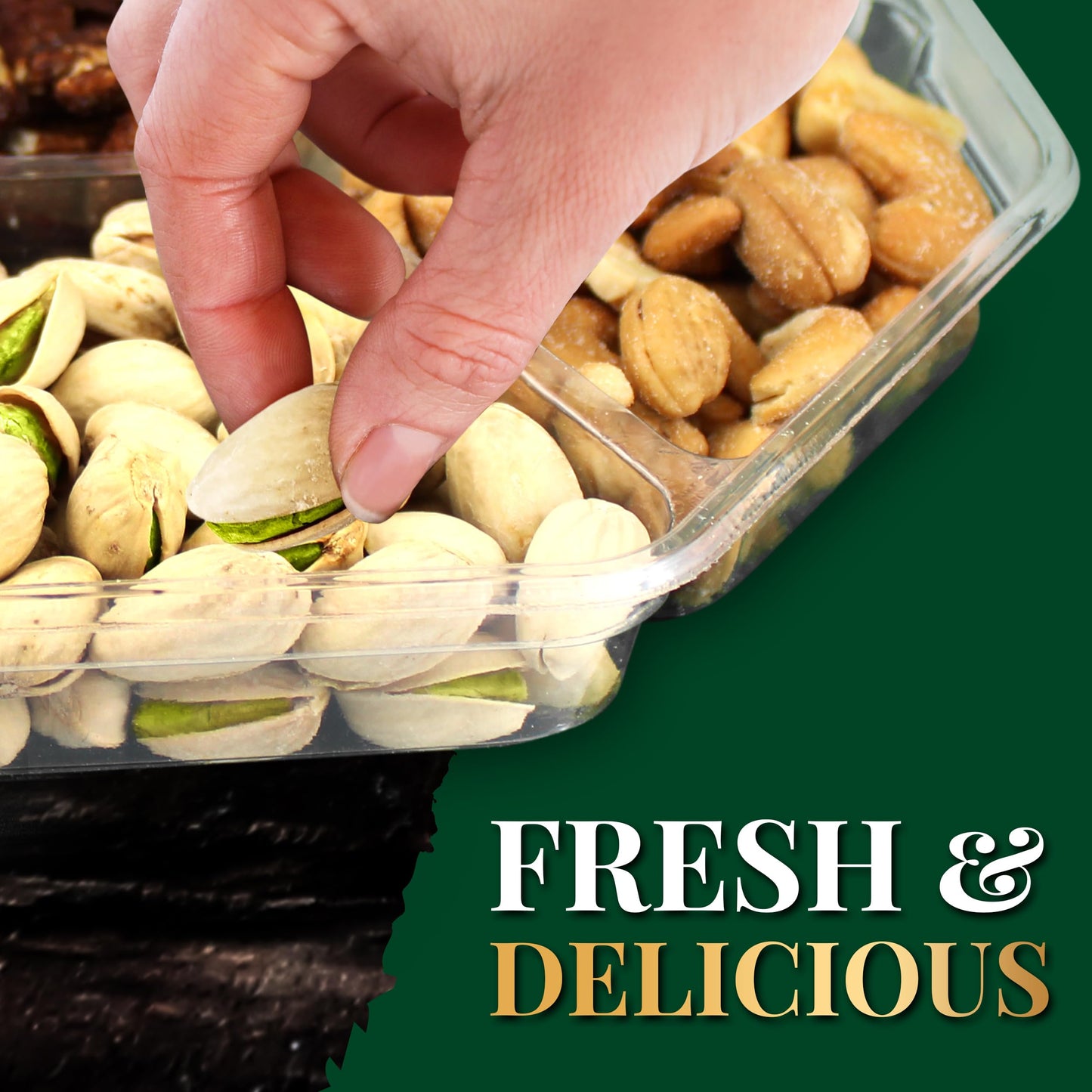Simple Orchards Holiday Nuts Gift Basket - 7 Sectional - Freshly Roasted Mixed Nuts - Beautifully Packaged