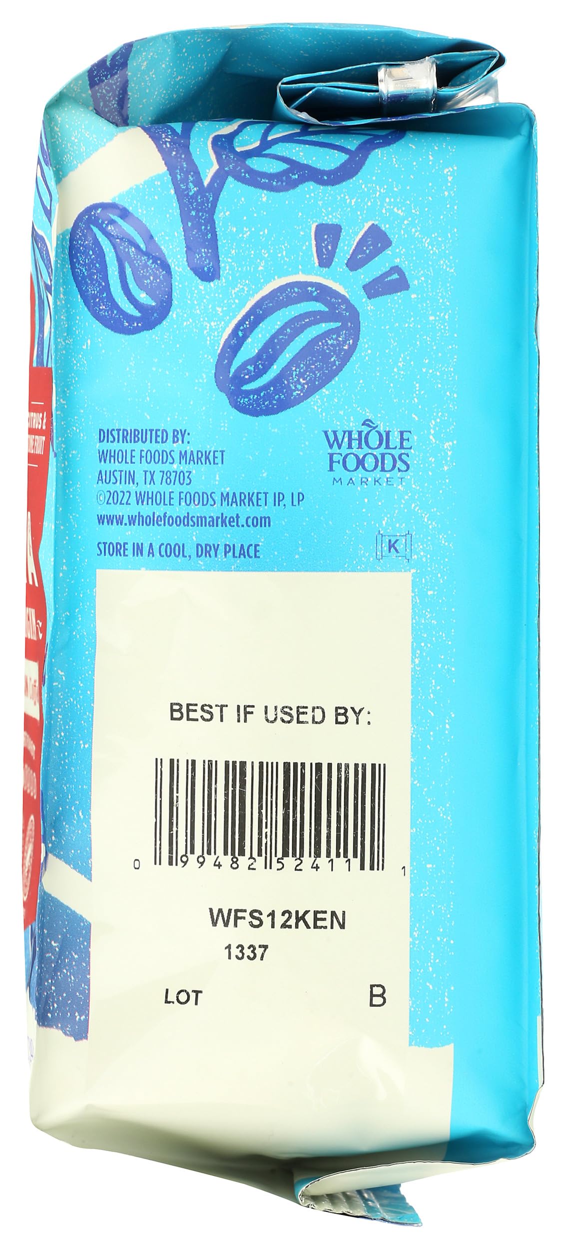 Whole Foods Market, Kenya Single Origin Whole Bean Coffee, Light Roast, Black Currant, Citrus & Stone Fruit, 12 Ounce