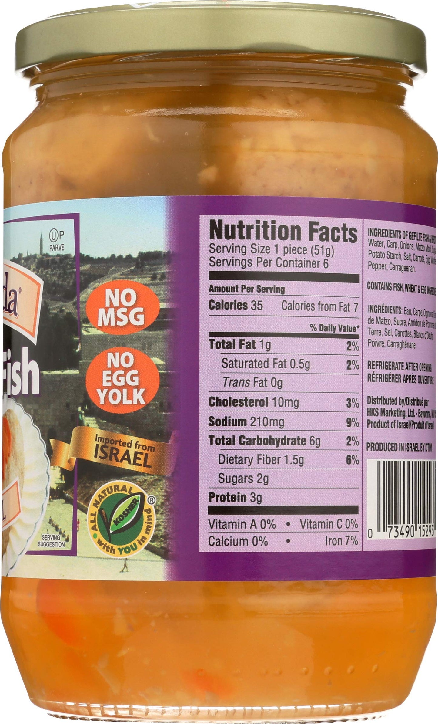 Yehuda Sweet Gefilte Fish, 24Oz (2 Pack) Kosher For Passover