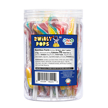 24 Galaxy Star Rainbow Lollipops Individually Wrapped, Bursting With Fruity Flavor, Great Swirl Lollipops For Kids Birthday Part