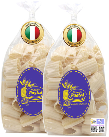 Maestri Pastai, Gourmet Paccheri Ondulati Italian Pasta ''Wavy Paccheri Pasta'', (Pack of 2) ''Series 42'', Premium Quality Impo