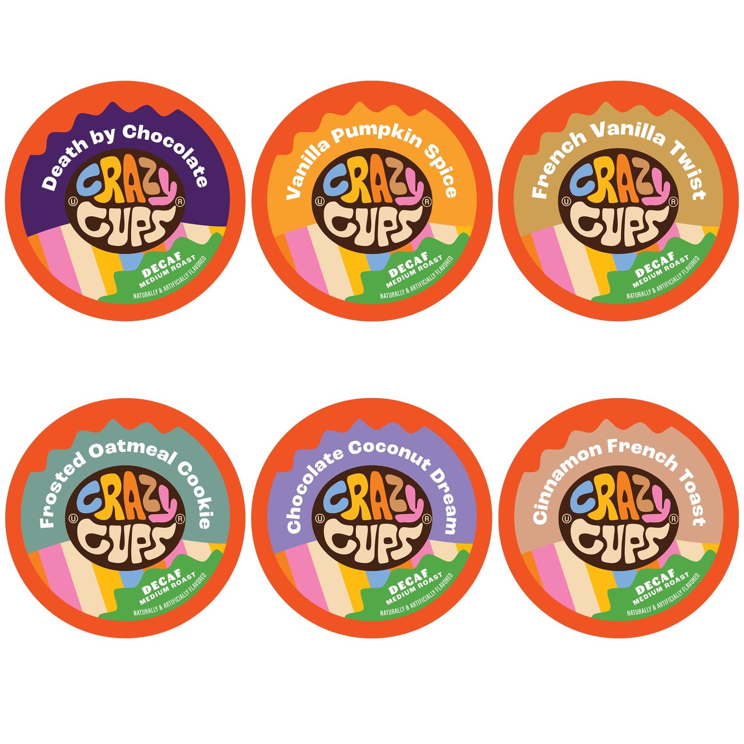 Crazy Cups Decaf Flavored Coffee Variety Pack for Keurig, 24 Count, Original Version